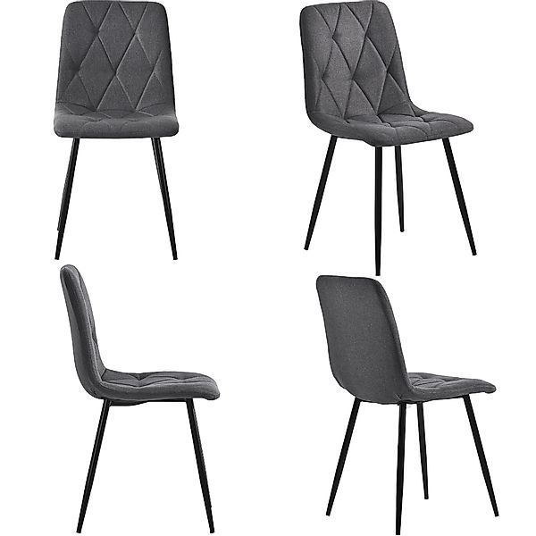 i@home Esszimmerstuhl 4er-Set Polsterstuhl Design Stuhl,Twill günstig online kaufen