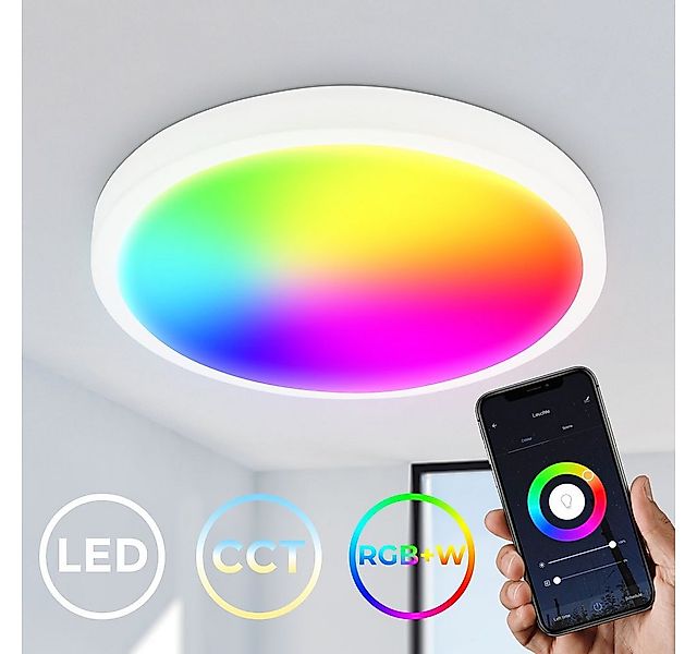 B.K.Licht Deckenleuchte Smart LED Deckenlampe dimmbar RGBW Farbwechsel weiß günstig online kaufen