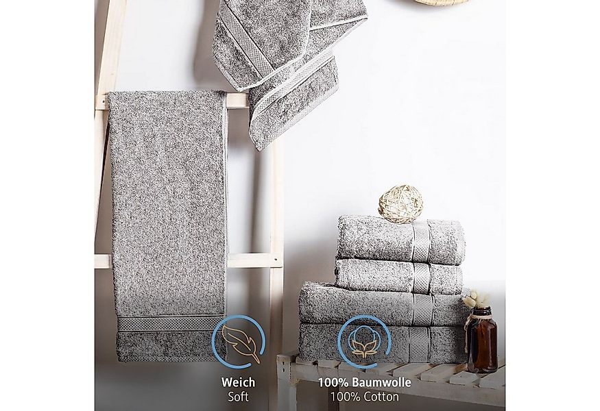 Komfortec Duschtücher Set aus %100 Baumwolle 470 g/m², Saugfähig, Schnelltr günstig online kaufen