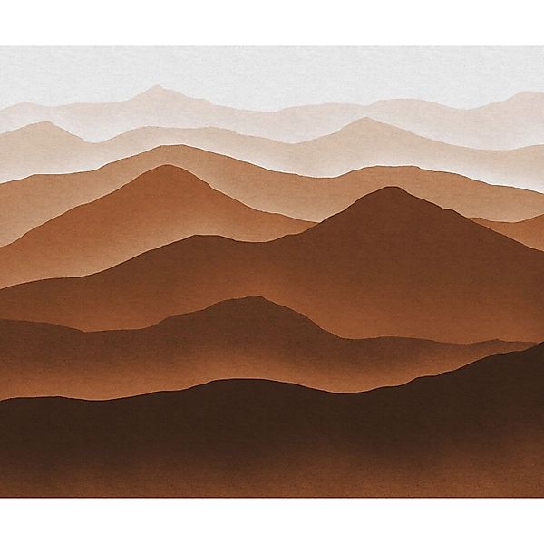 Komar Fototapete Macchiato Mountains Terrakottabraun 300 x 250 cm 611208 günstig online kaufen