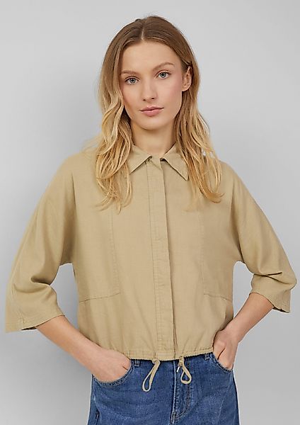s.Oliver Langarmbluse Leinenmix-Bluse im O-Shape mit günstig online kaufen