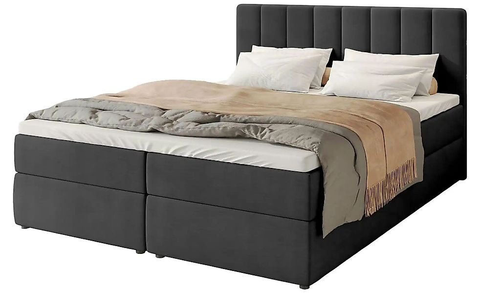 Boxbett mit Bettkasten und Topper Devora ¦ schwarz ¦ Maße (cm): B: 180 H: 1 günstig online kaufen
