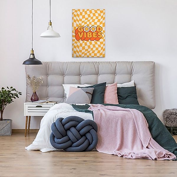 A.S. Création Leinwandbild "Flower Power 1 - Wandbild Gelb Orange Keilrahme günstig online kaufen