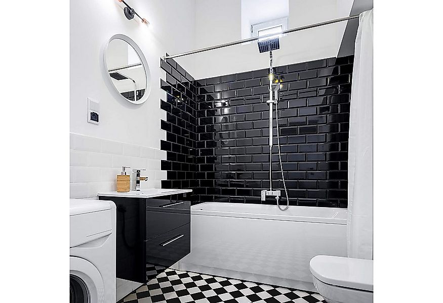 Praknu Duschvorhangstange Duschvorhangstange ohne Bohren - Ausziehbar - Sic günstig online kaufen