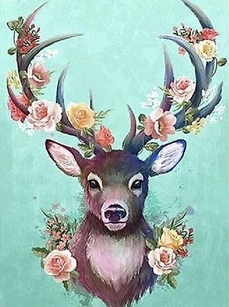 MALATEC Malen nach Zahlen Faszinierende Hirsch-Diamantmalerei im 40x30cm Se günstig online kaufen