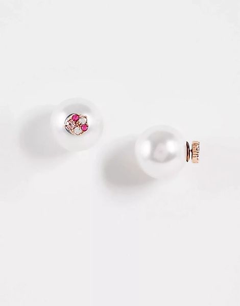 Olivia Burton – Ohrringe aus Kunstperlen mit Strasssteinen in Rosa und Weiß günstig online kaufen