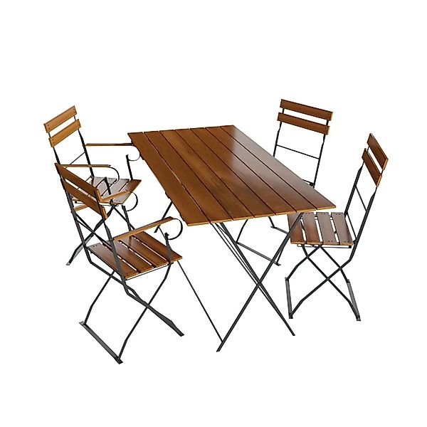 Lex Biergarten-Set Sitzgruppe Biergartenmöbel Armlehne Stuhl Tisch 120x70 5 günstig online kaufen