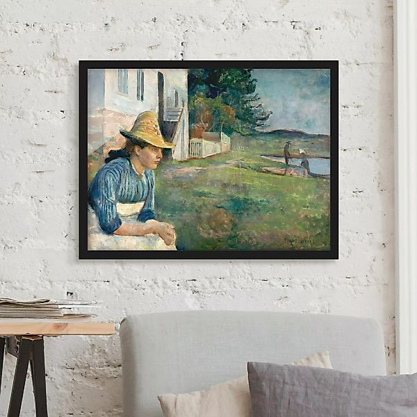 Bild mit Rahmen Kunstdruck - Querformat Edvard Munch - Abend günstig online kaufen