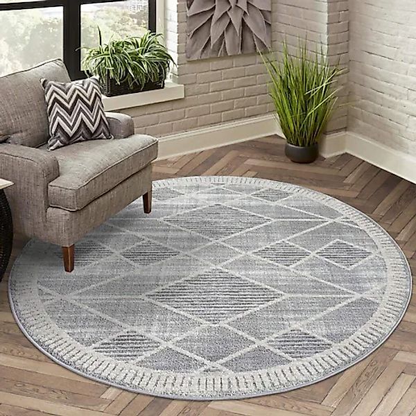 Carpet City Teppich »FLAIR178«, rund, Kurzflor-Teppich, Skandi-Stil günstig online kaufen