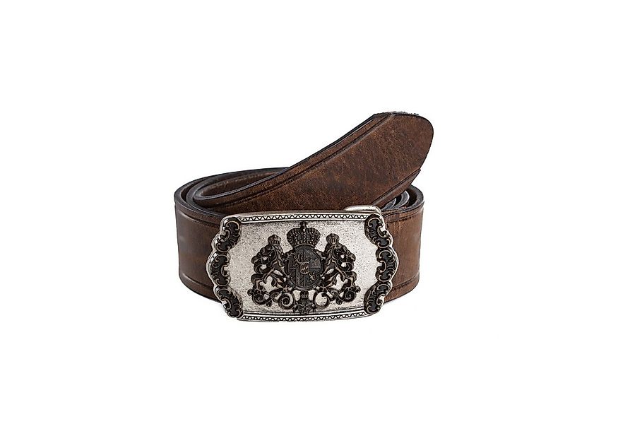 Der Trachtler Ledergürtel Trachtengürtel mit geprägtem Leder und Bayernwapp günstig online kaufen