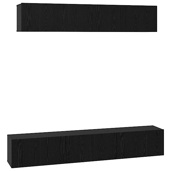 vidaXL TV-Schrank-Set 5-Tlg Schwarz Eichen-Optik 100 x 30 x 30 cm 3393214 günstig online kaufen