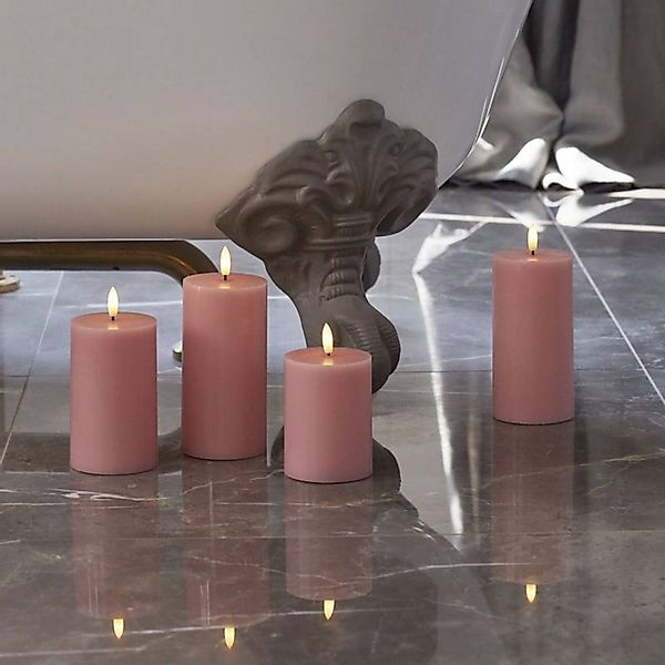 LED-Kerze Sille, pink, Höhe 13 cm, Wachs, Batteriebetrieb günstig online kaufen