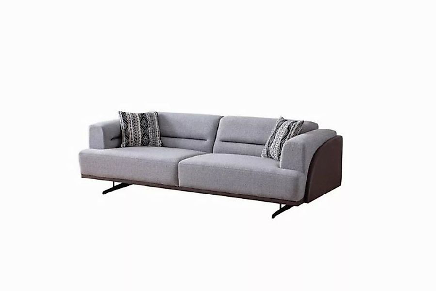 JVmoebel 3-Sitzer Grauer Moderner 3-Sitzer Polster Wohnzimmer Luxus Edle So günstig online kaufen