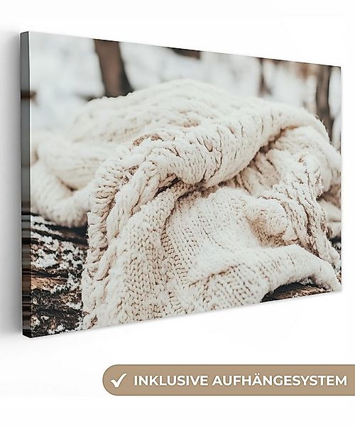 OneMillionCanvasses® Leinwandbild Decke - Weiß - Baumstumpf - Winter - Schn günstig online kaufen