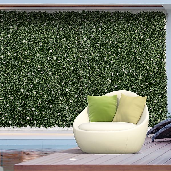 Outsunny Pflanzenwand künstlich 12 Stück 50x50 cm Sichtschutz Rhododendronb günstig online kaufen