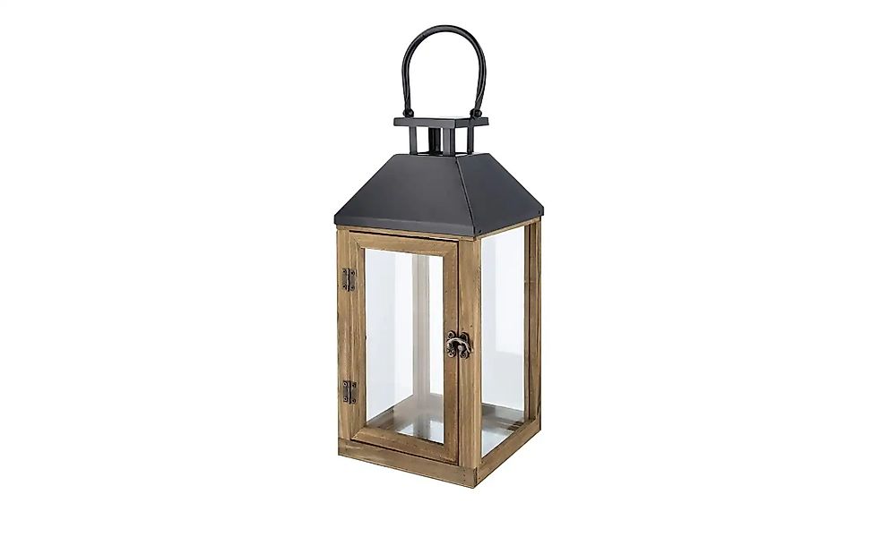 Laterne   ¦ holzfarben ¦ Metall,Stahl,Glas ¦ Maße (cm): B: 17,8 H: 38,5 T: günstig online kaufen