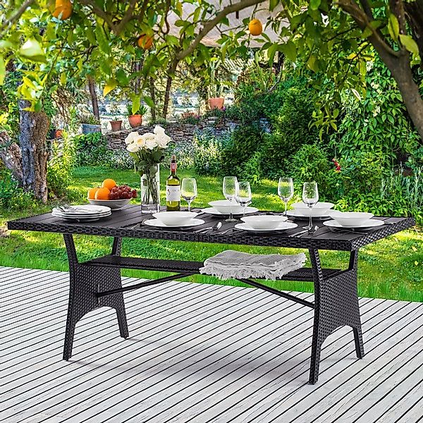 Casaria Gartentisch (1-St), Polyrattan 190x90x74cm mit günstig online kaufen