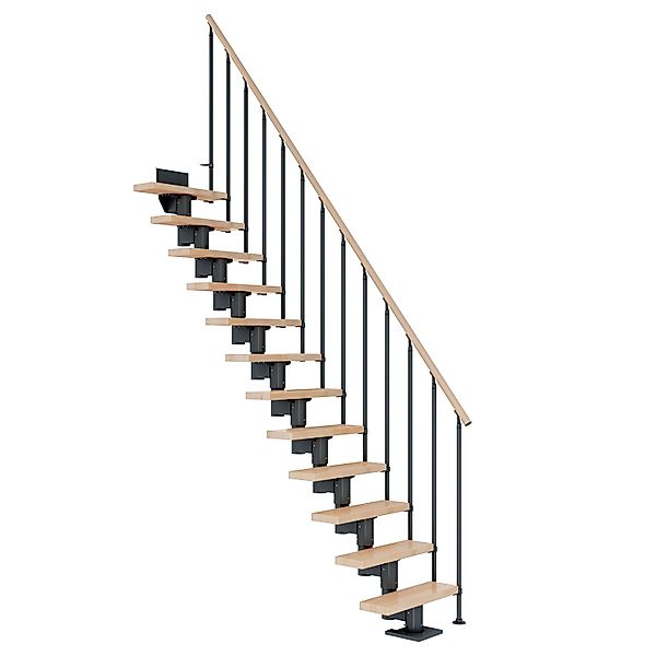 Dolle Mittelholmtreppe Dublin Buche Anthrazit GH bis 337 cm Gerade 75 cm FS günstig online kaufen