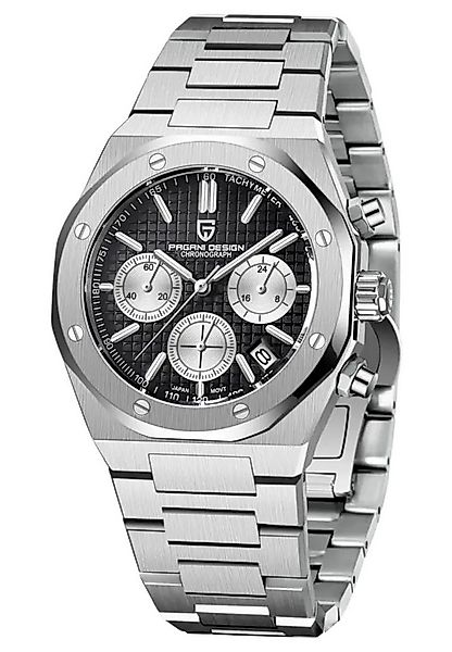 Pagani Design Quarzuhr Herren Uhr Chronograph Armbanduhr Edelstahl Blau Sch günstig online kaufen