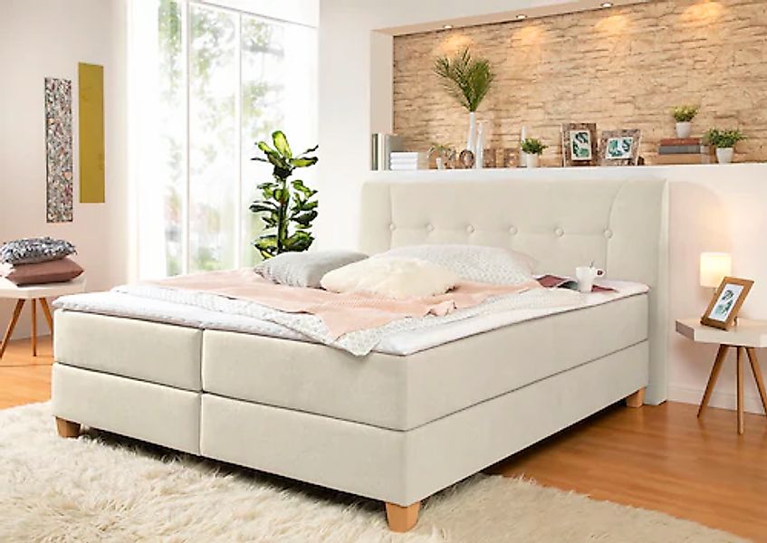 Home affaire Boxspringbett "Calloway" inkl. Topper, XXL-Ausführung, in 4 Fa günstig online kaufen