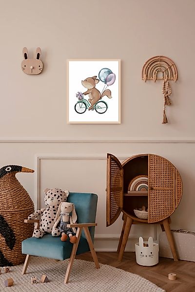 Lüttenhütt Bild mit Rahmen "oder Poster, Blumenkorb und Luftballons", Eichh günstig online kaufen
