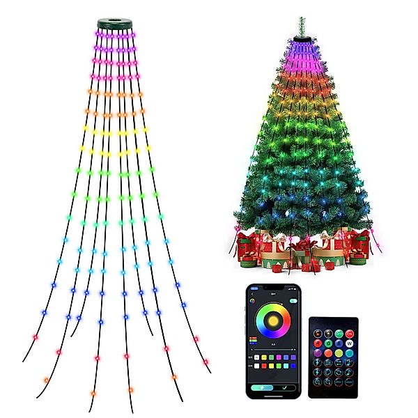Clanmacy LED-Lichterkette Christbaumbeleuchtung Häuser 160 LED günstig online kaufen
