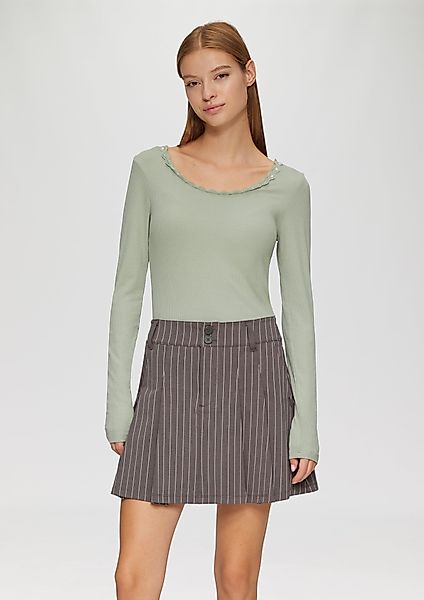 QS Langarmshirt Rippshirt aus Viskosemix mit günstig online kaufen