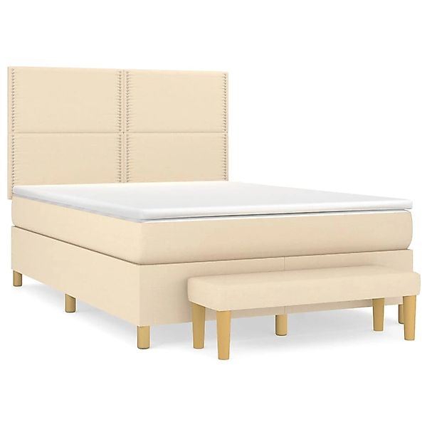 vidaXL Boxspringbett mit Matratze Creme 140x200 cm Stoff1358320 günstig online kaufen
