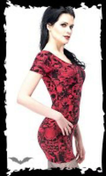 Rotes Kleid mit Totenköpfen günstig online kaufen