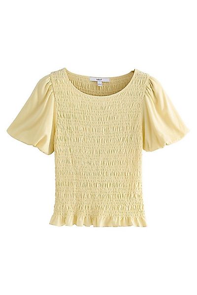 Next T-Shirt Gerafftes Kurzarm-Oberteil mit Rundhalsausschnitt (1-tlg) günstig online kaufen