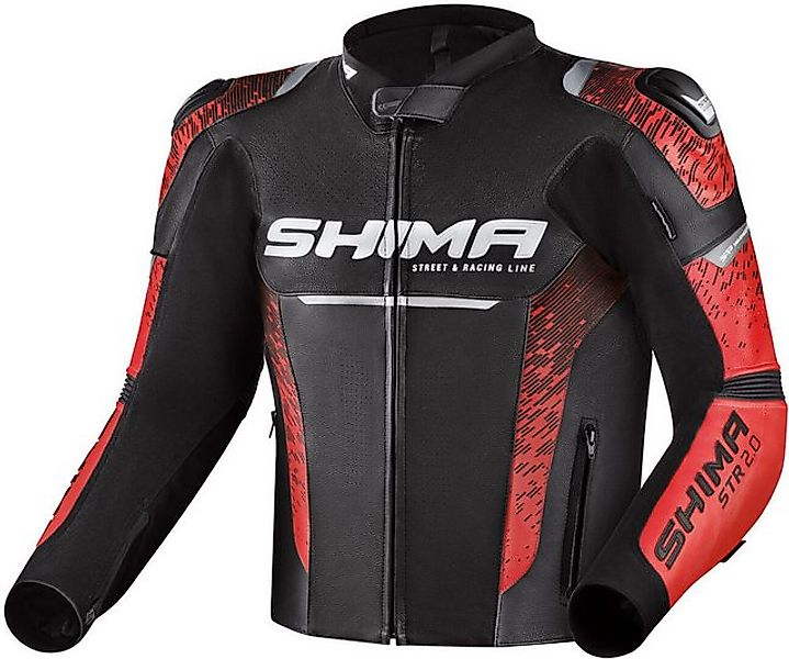 SHIMA Motorradjacke STR 2.0 Motorrad Lederjacke Rückenprotektor enthalten,P günstig online kaufen