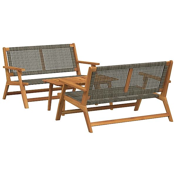 vidaXL Gartenstuhl- und Tischset - 3 Teile in Grau aus Massivem Akazienholz günstig online kaufen