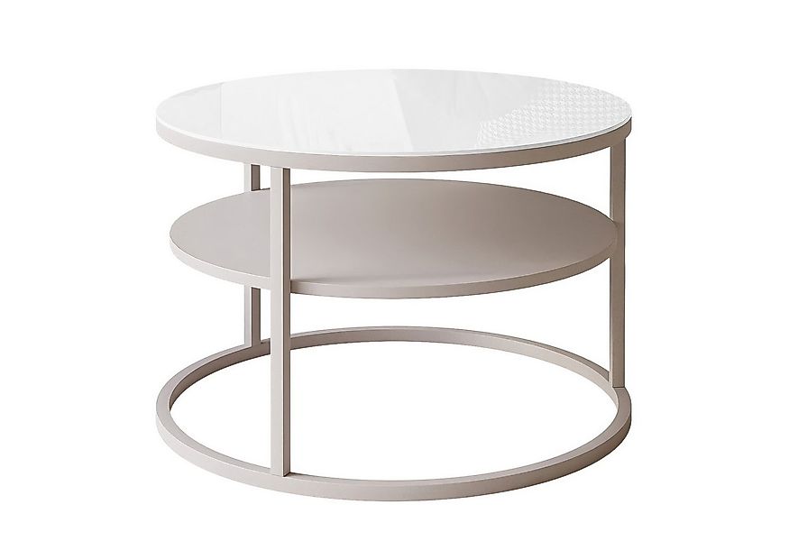 Lookway Couchtisch CIRI SLIM GLASS Kaschmir mit Ablage (1 Tisch), Durchmess günstig online kaufen