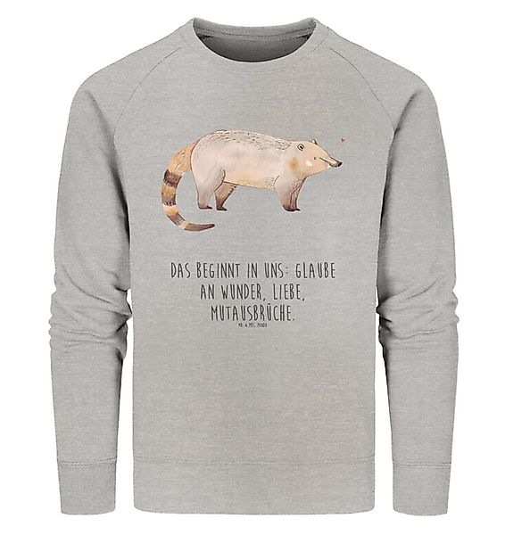 Mr. & Mrs. Panda Longpullover Nasenbär Größe S - Heather Grey - Geschenk, T günstig online kaufen