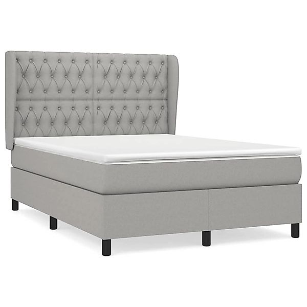 vidaXL Boxspringbett mit Matratze Hellgrau 140x200 cm Stoff1396666 günstig online kaufen