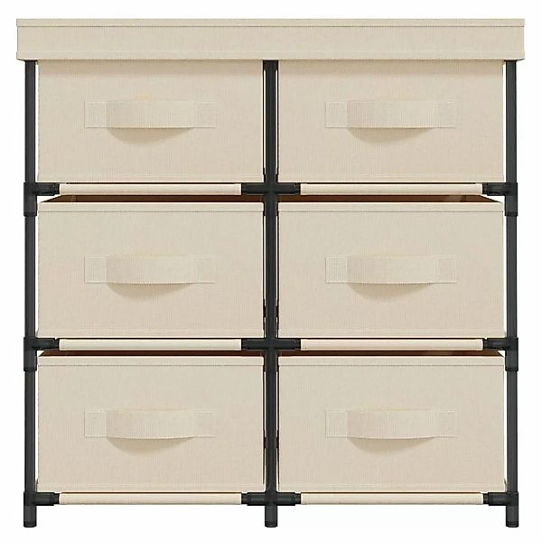 vidaXL Lagerschrank mit 6 Schubladen 55×29×55 cm Creme Stahl günstig online kaufen