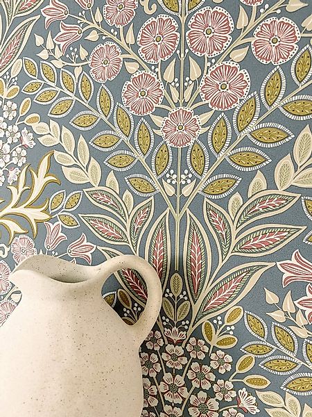 Newroom Vliestapete Bianca Grey Tapete Blumentapete Blumen,Blätter,Ornament günstig online kaufen