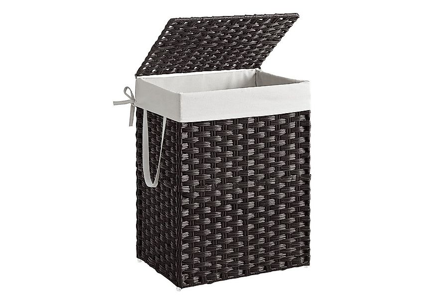 SONGMICS Wäschekorb, mit Griffen, faltbar, Wäschesack herausnehmbar, 90 L günstig online kaufen