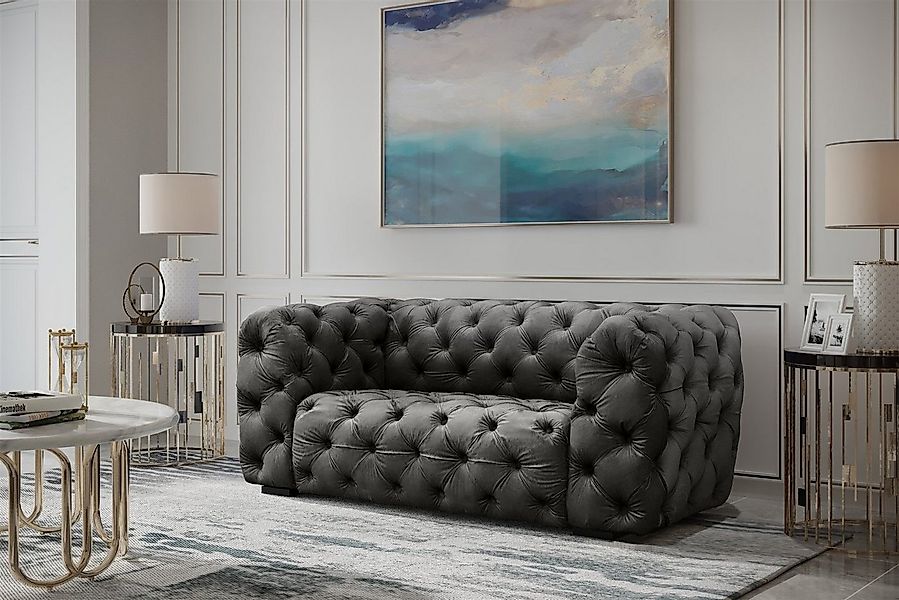 Fun Möbel Sofa Sofa Designer-Sofa NATALIE 2-Sitzer in Stoff Riviera, 1 Teil günstig online kaufen