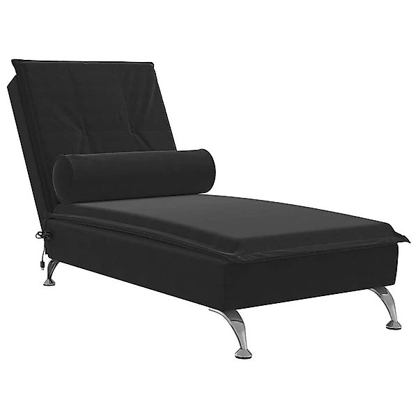 vidaXL Chaiselongue Massage-Chaiselongue mit Nackenrolle Schwarz günstig online kaufen