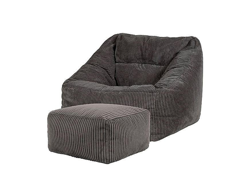 icon Sitzsack Riesen Sessel aus Cord Flauschig „Natalia" mit Hocker (Spar-S günstig online kaufen