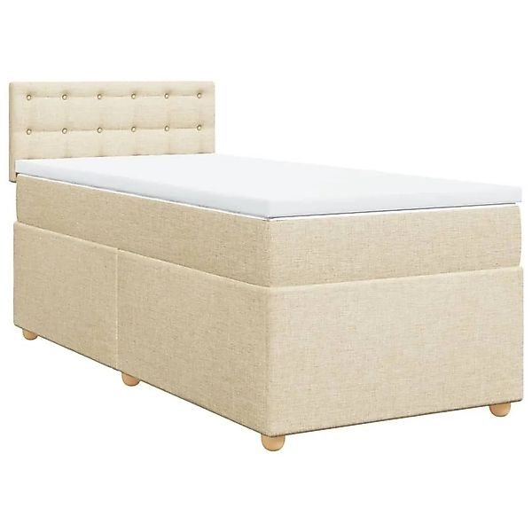 vidaXL Boxspringbett mit Matratze Creme 100x200 cm Stoff 3288910 günstig online kaufen