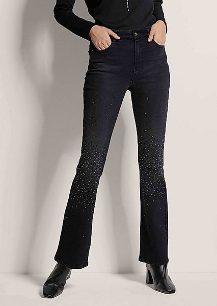 MADELEINE Gerade Jeans Ausgestellte Jeans mit Strasssteinen Five-Pocket-Jea günstig online kaufen