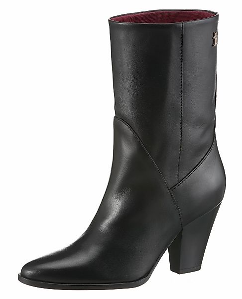 Tommy Hilfiger Cowboy Stiefelette "MID COWBOY HEEL LEATHER", Trichterabsatz günstig online kaufen