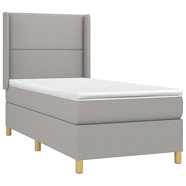vidaXL Bett Boxspringbett mit Matratze Hellgrau 90x190 cm Stoff günstig online kaufen