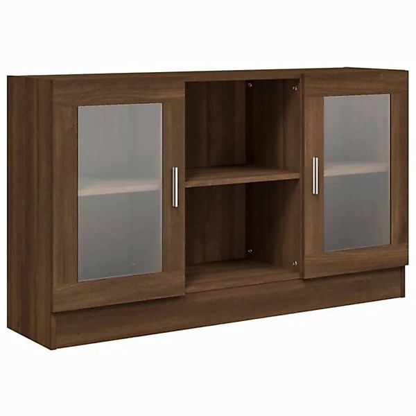 furnicato Vitrine Vitrinenschrank Braun Eichen-Optik 120x30,5x70 cm Holzwer günstig online kaufen