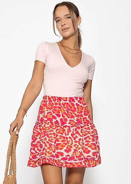 SASSYCLASSY A-Linien-Rock Musselin Rock mit Volant Damen Rock mit elastisch günstig online kaufen