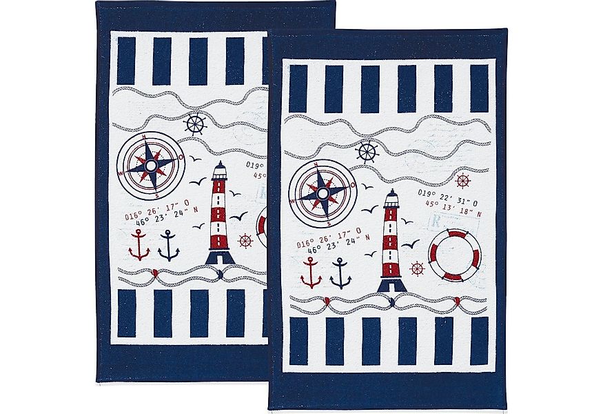 Erwin Müller Geschirrtuch Frottier-Geschirrtuch 2er-Pack, Baumwolle Motiv günstig online kaufen