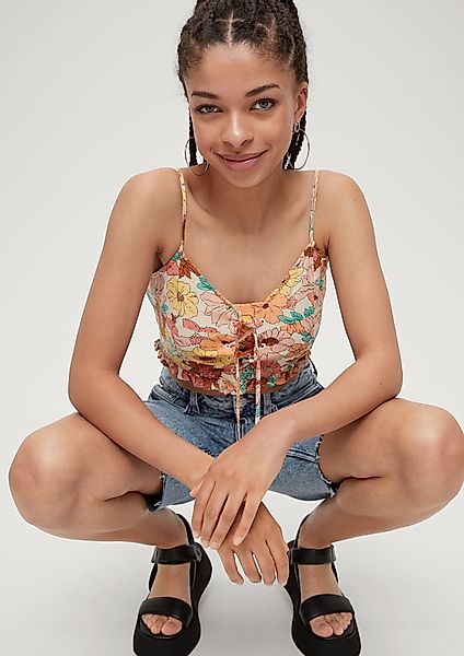 QS Blusentop Crop Bluse aus Baumwolle günstig online kaufen