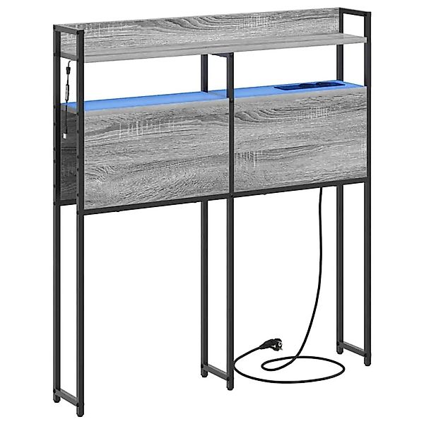 vidaXL Aufbewahrungskopfteil mit Regal Grau Sonoma 80 cm Holzwerkstoff 8596 günstig online kaufen